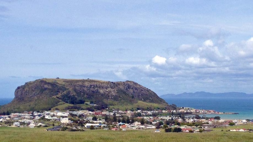 North-west town of Stanley in Tasmania nestled below the headland known as the Nut.