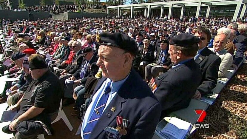 Honoured: More than 3,000 national servicemen and their families have gathered for the dedication of a new memorial.
