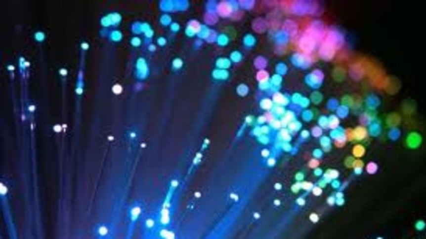 Fibre optic cables with light passing through them