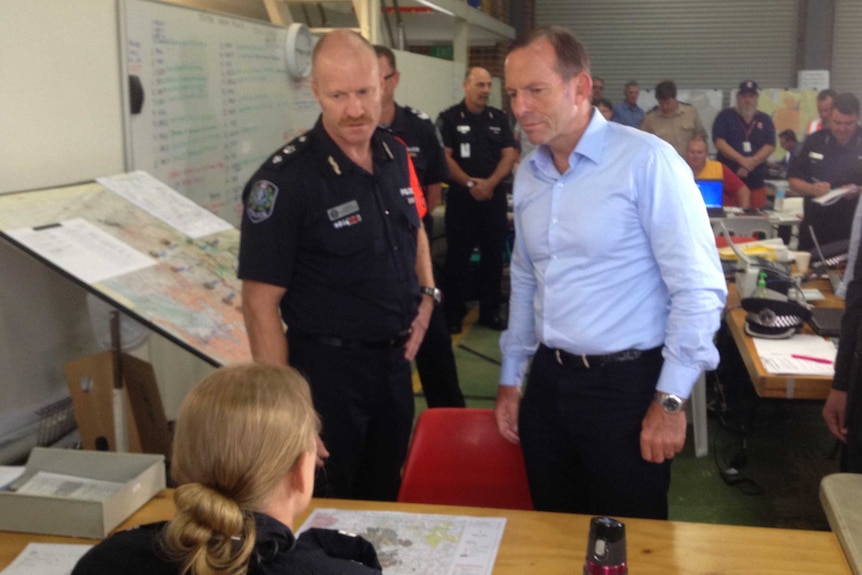 Prime Minister Tony Abbott at One Tree Hill command point
