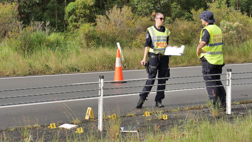 Police officers at a crime scene
