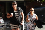 NT Senator Nova Peris (left) and her daughter Jessica Peris arrive at Downing Centre Local Court.