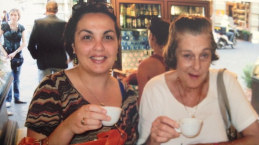 Raelene Ellis pictured with her mother in Italy