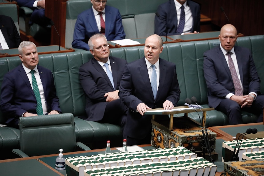 Treasurer Josh Frydenberg delivers the 2021 budget speech