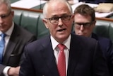 Malcolm Turnbull looks up as he speaks in the House of Representatives.