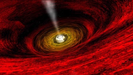 Black holes are the remains of collapsed stars which have such strong gravity that not even light can escape their grip (file photo).