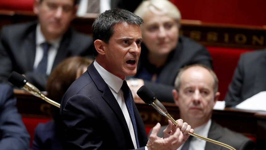 French Prime Minister Manuel Valls speaks in Paris.