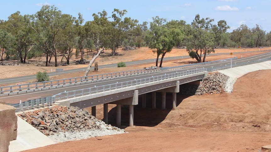 The new Angellala Creek bridge in south-west Queensland.