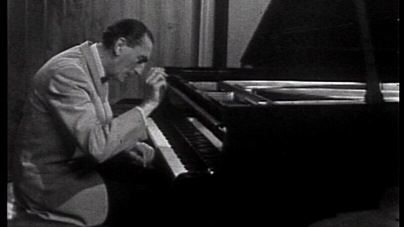 Isador Goodman at the piano in his own 1963 ABC TV series 'Isador Goodman Presents' (video still)