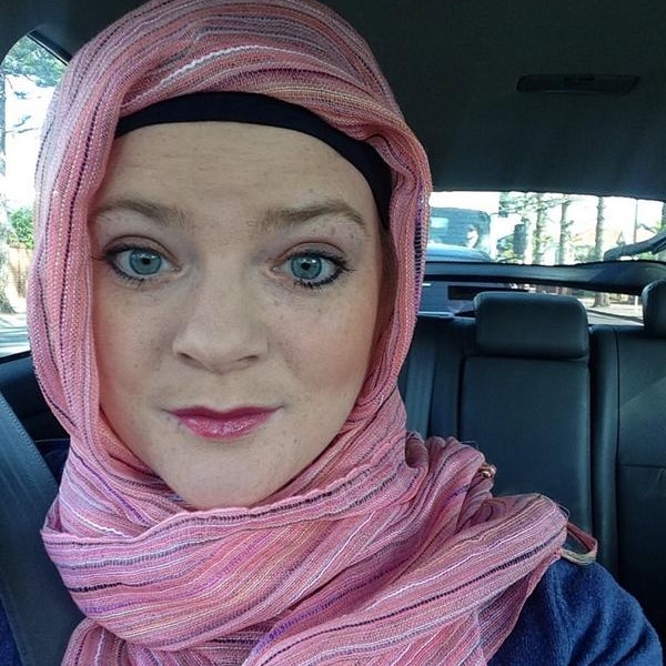 Kate Leaney wearing a hijabis