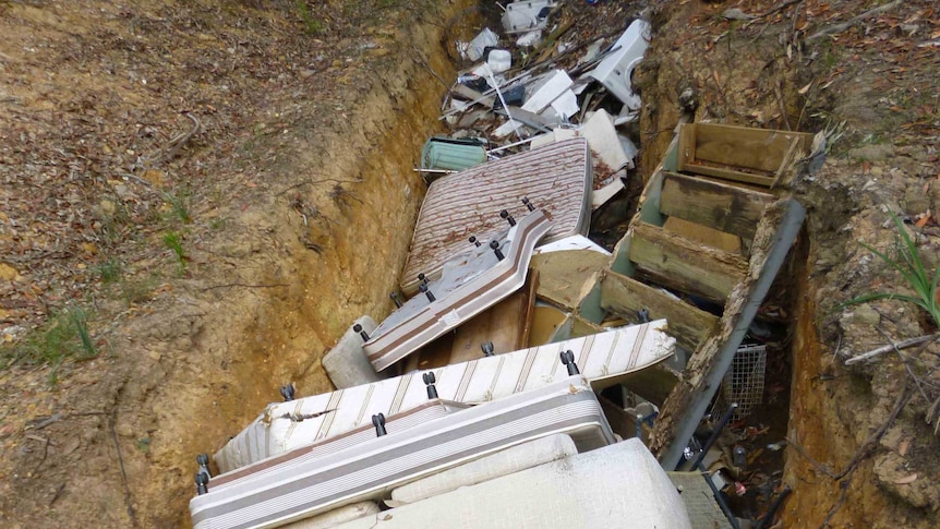 An example of illegal dumping in Cessnock.