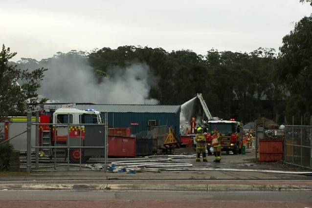 Recycling plant fire, Lisarow Central Coast July 2015