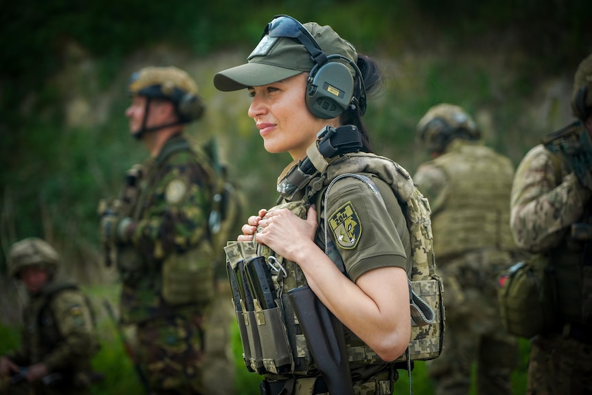 A young female soldier