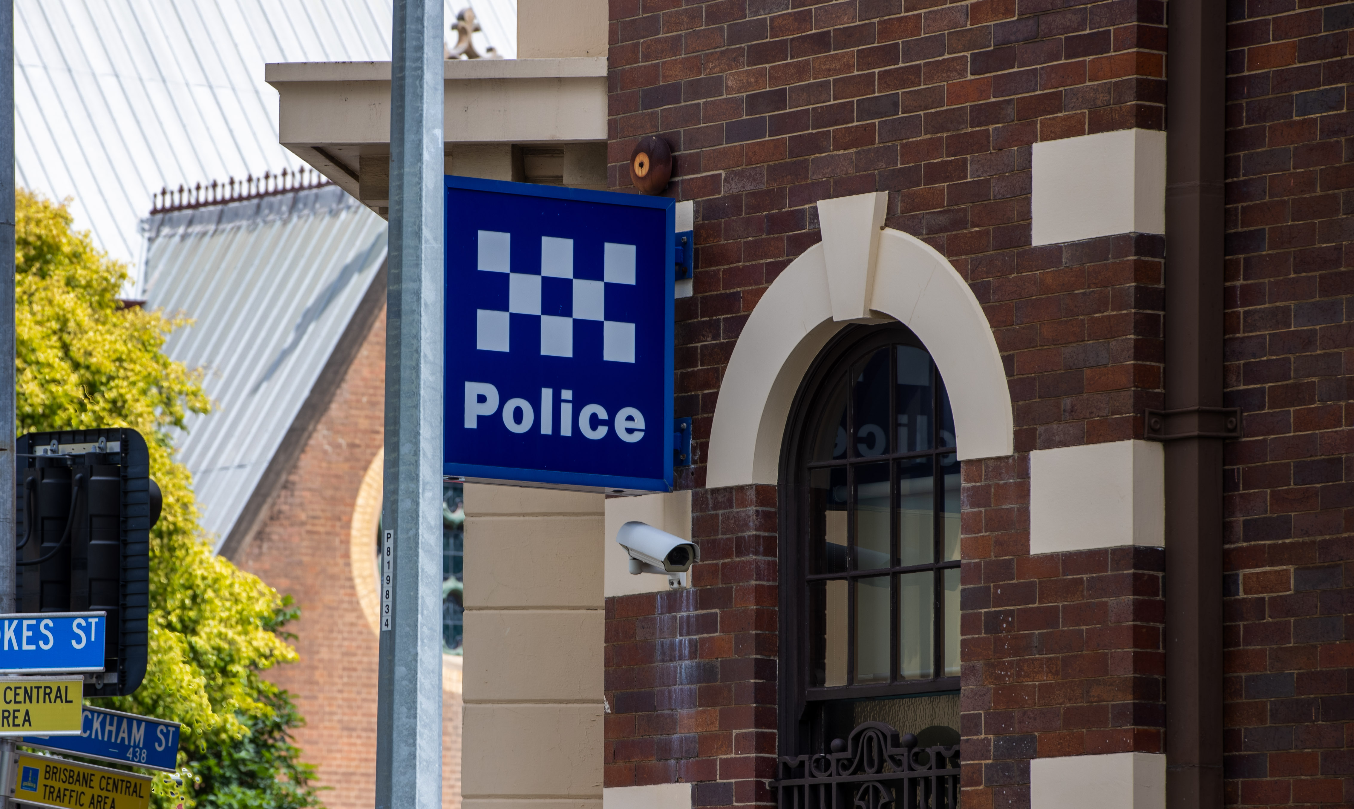 The outside facade of the Fortitude Valley Police Station in Brisbane.