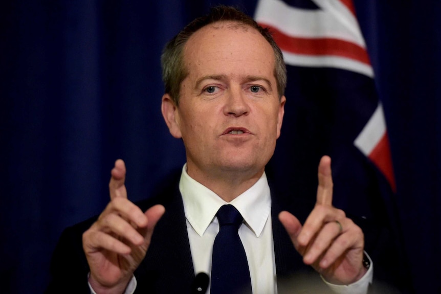 Bill Shorten addresses media in Canberra