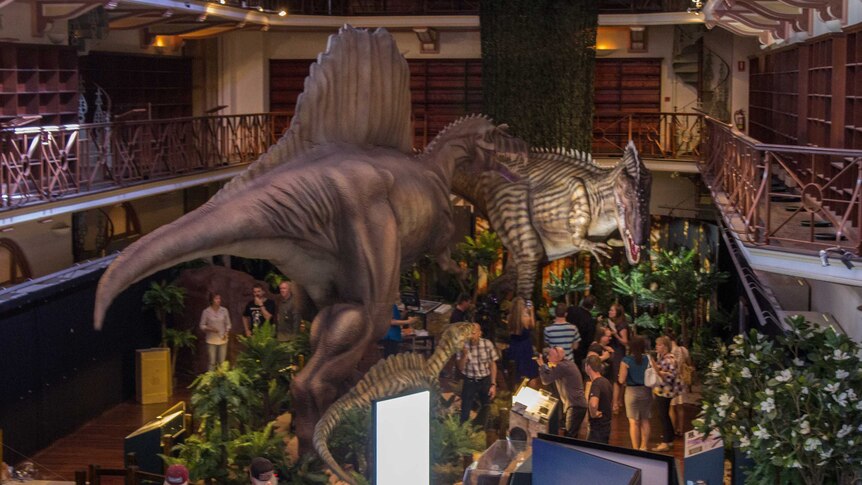 Dinosaur discovery exhibition  in historic Hackett Hall, 10 April 2014