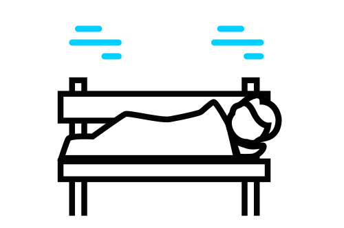 An illustration of a person sleeping on a bench.
