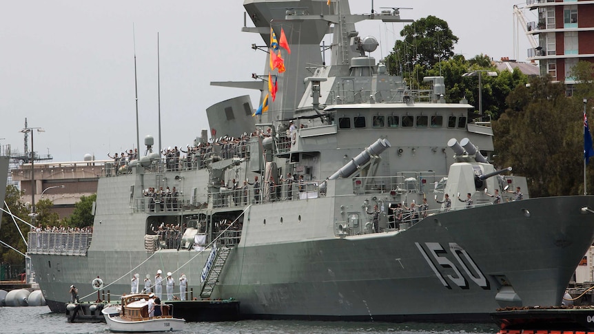 Crew on board HMAS Anzac.