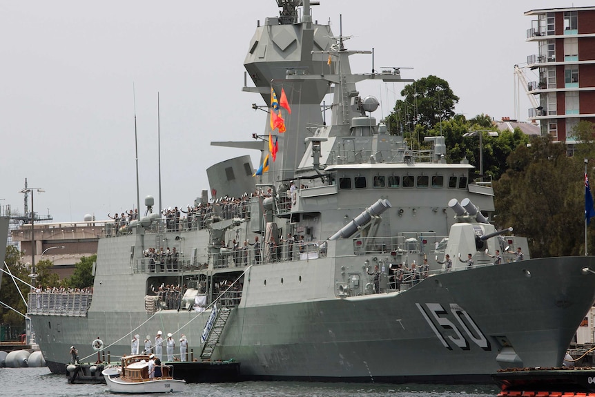 Crew on board HMAS Anzac.