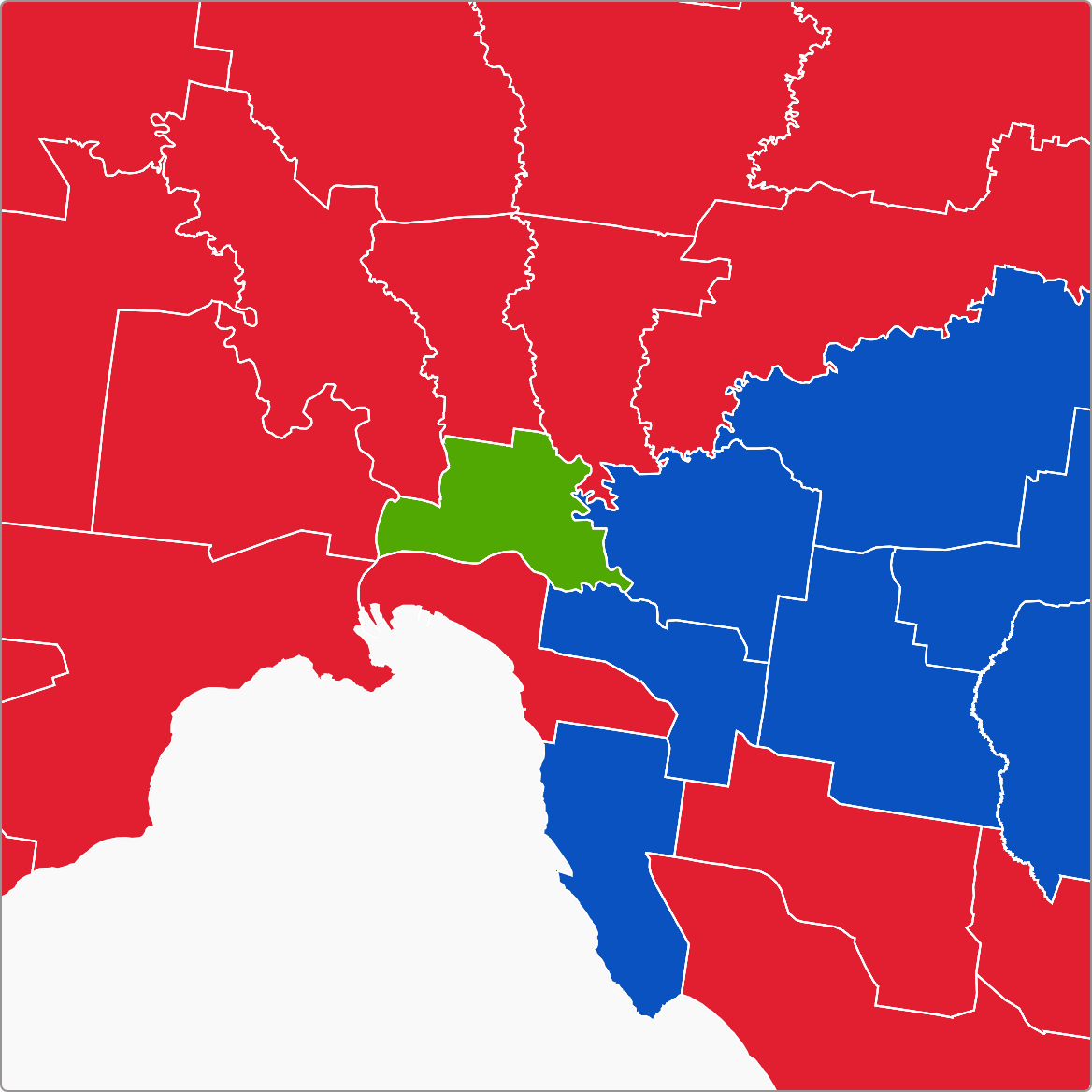 The 2019 Melbourne election result.