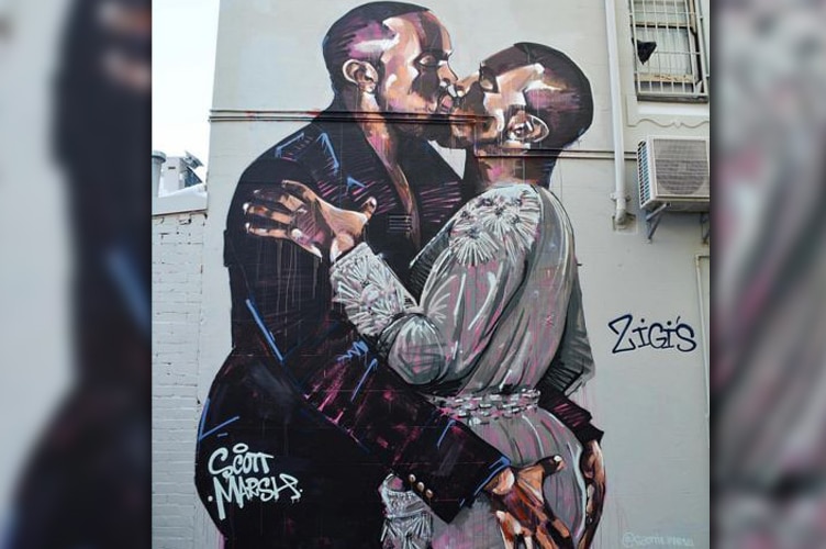 Kanye loves Kanye mural by Scott Marsh