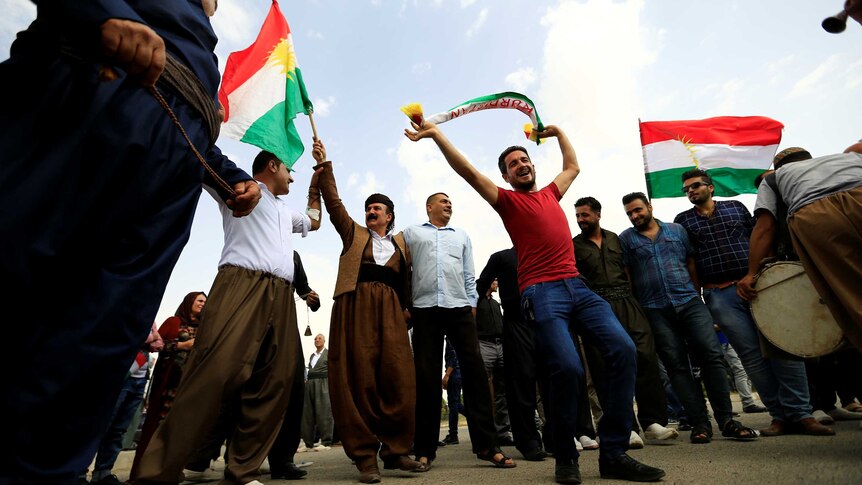 Kurds celebrate during their independence referendum.