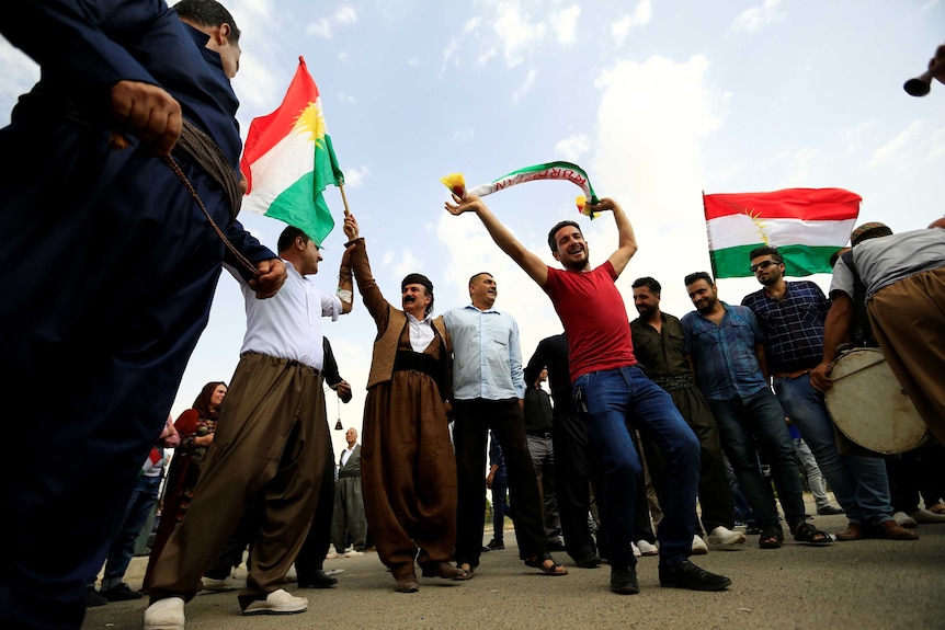 Kurds celebrate during their independence referendum.