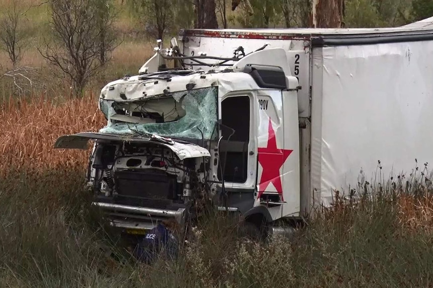 A smashed truck