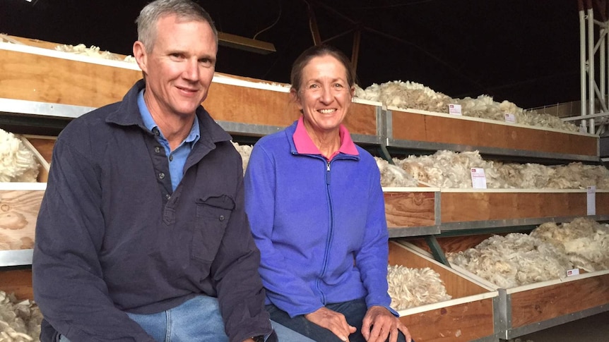 Scott Counsell and Karen Huskisson at the State Sheep Show in Longreach.