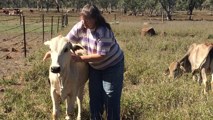 Grazier Eva Luther with her cattle