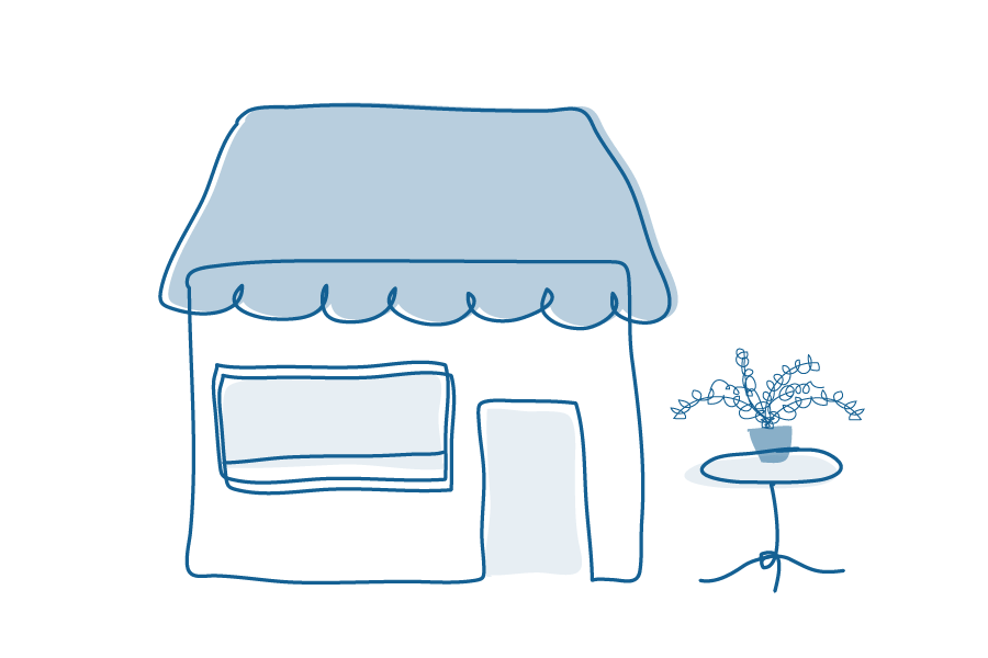 Illustration of shop front
