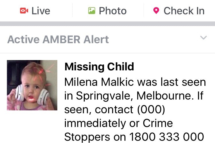 Milena Malkic in AMBER alert