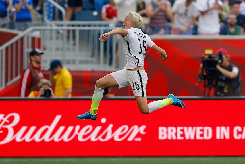 US player Megan Rapinoe gives her side the lead against Australia in the Women's World Cup.