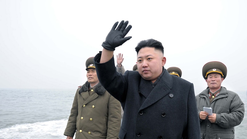 North Korean leader Kim Jong-un waving, uploaded April 7 2013