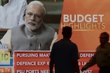 Modi on public screen broadcasting budget announcement