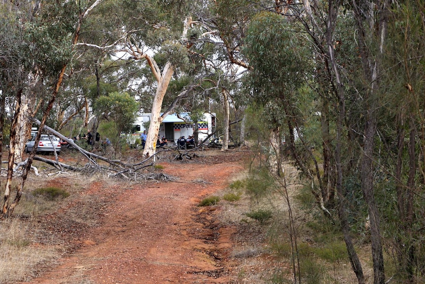 Police are searching an area of bushland north of perth, near New Norcia for a dismembered body.