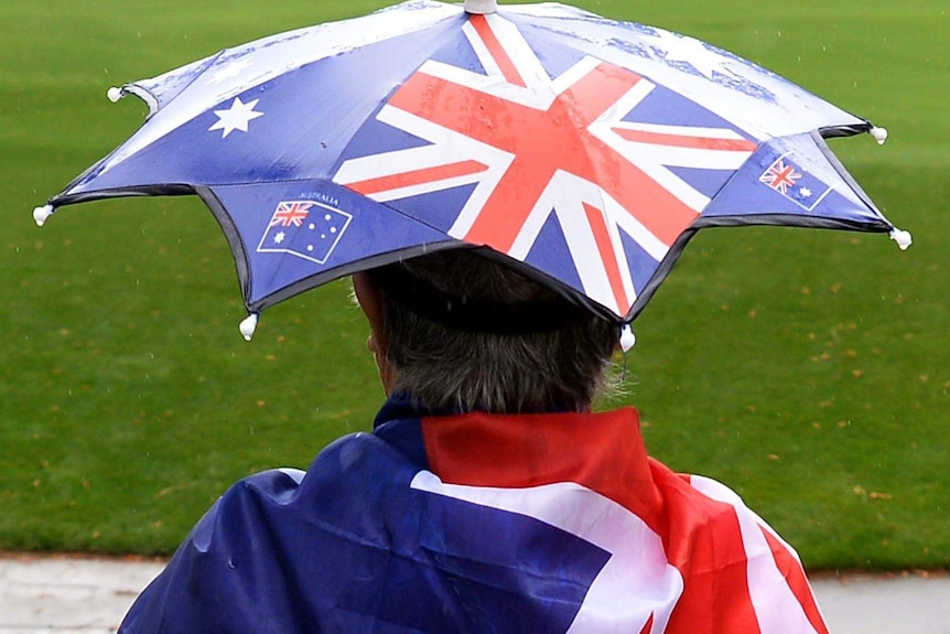 Australian flag hat.