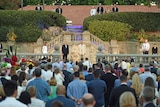 Prince Charles addresses the crowd during his birthday celebrations at Cottesloe Civic Centre in Perth on November 14, 2015.