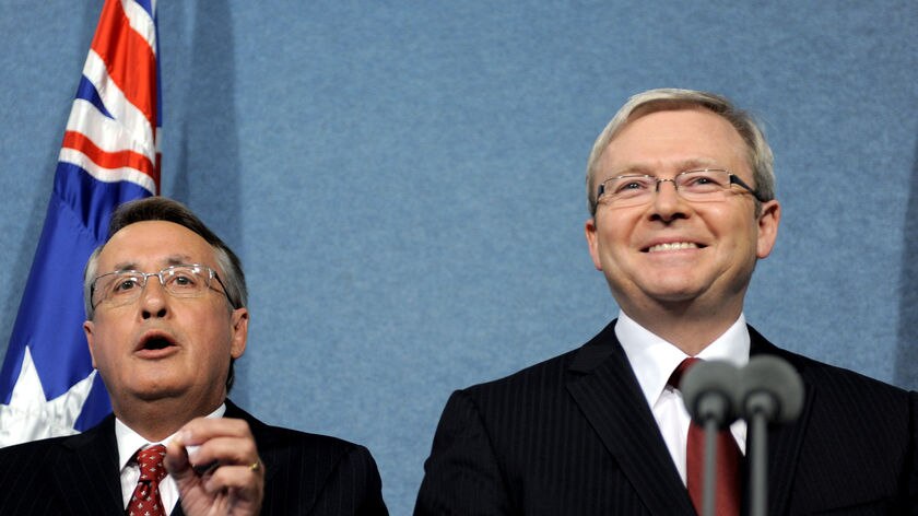 Kevin Rudd and Wayne Swan