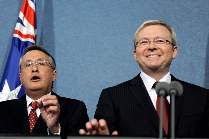 Kevin Rudd and Wayne Swan
