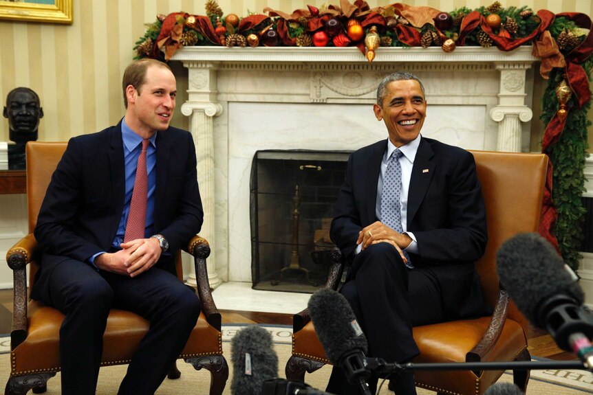 Britain's Prince William meets US president Barack Obama