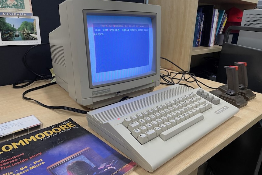 A very old computer used for playing video games