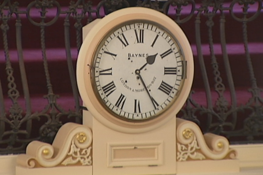 The clock that once sat on top of a convict flogging post