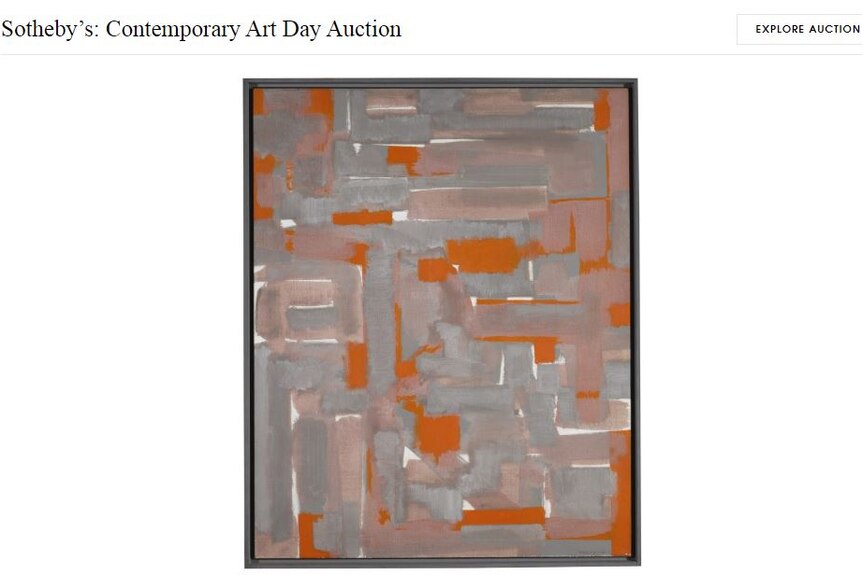 A screenshot from the Sotheby's website showing Ad Reinhardt's No. 12