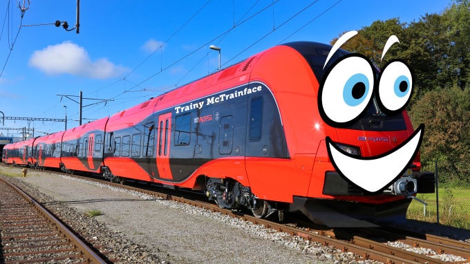 The bright red new train called Trainy McTrainface.