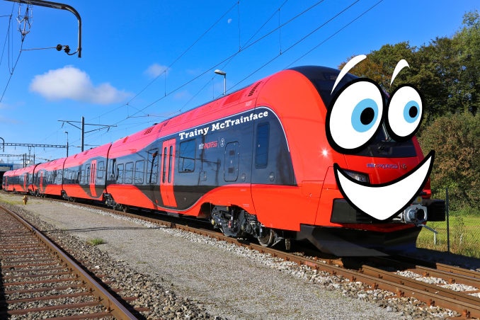 The bright red new train called Trainy McTrainface.