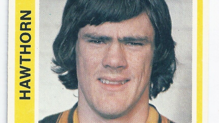 Hawthorn legend Rodney Eade, as seen on the 1979 Scanlen's football card.
