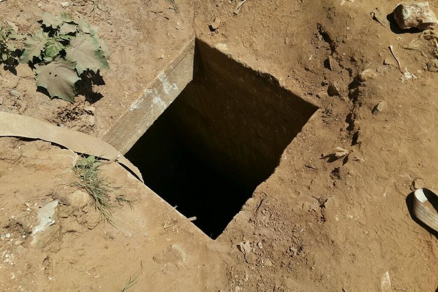 Entrance to mine where illegal workers trapped