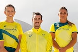 Members of the Australian Olympic Team in their uniforms. 