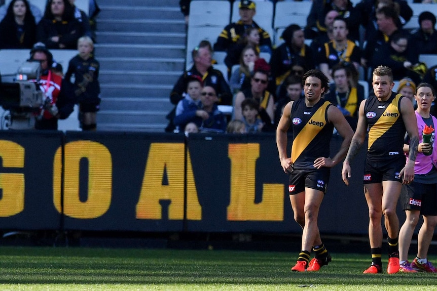 Sam Lloyd after kicking a goal against Essendon